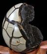Septarian Dragon Egg Geode - Black Calcite Crystals #34704-2
